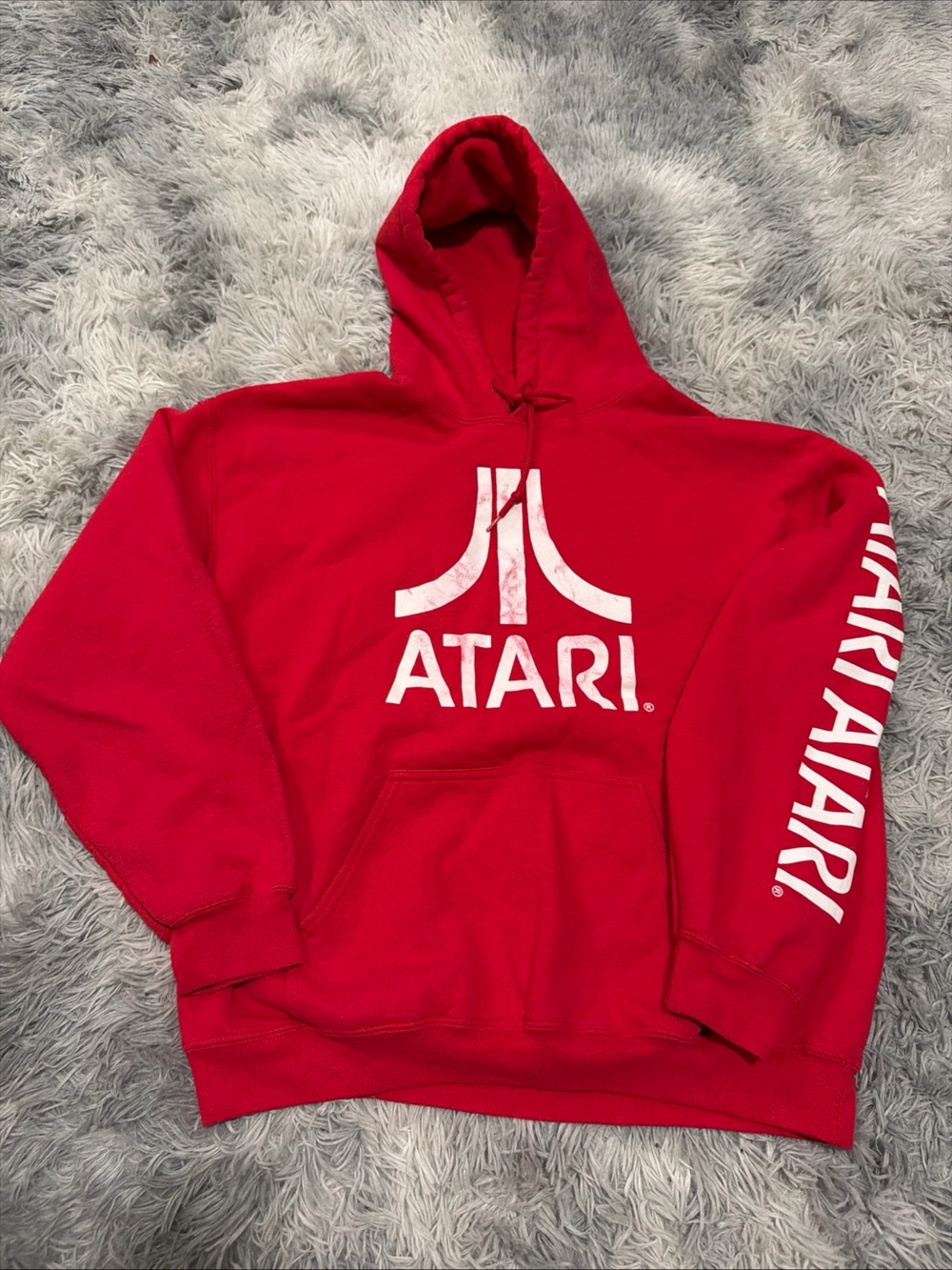 Atari Hoodie Pullover Sweater large red